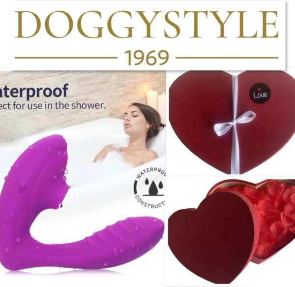 Doggystyle - 2 in 1 - clitoris stimulator en vibrator in 1 - Geleverd in luxe love box cadeauverpakking. (8785275655590)
