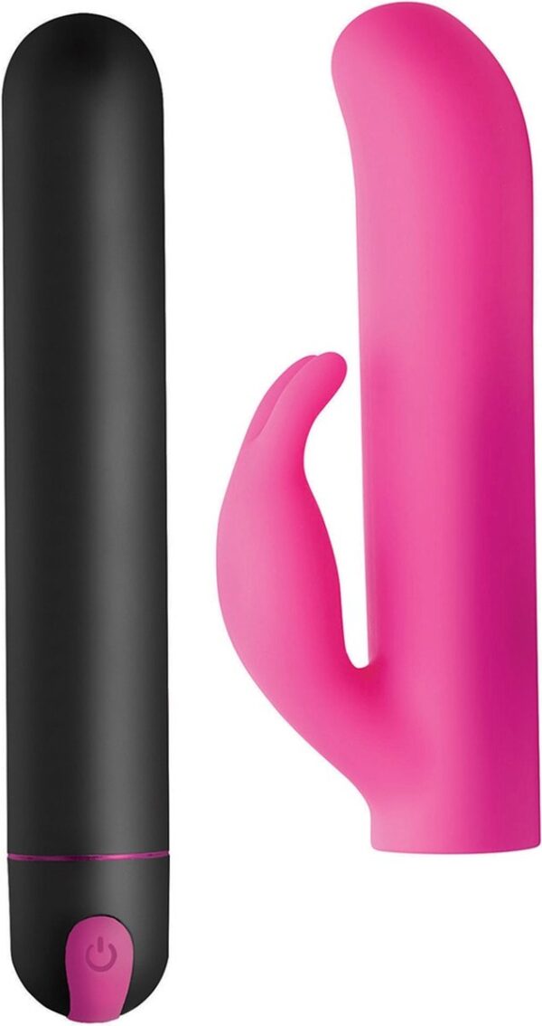 XR Brands XL Bullet and Rabbit Silicone Sleeve pink (0848518042163)
