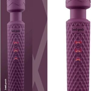 Wall Massager per bed geek with New Memory Feature, Wireless Handheld Electric Massager. Massager for Back, Neck, Shoulder and Leg Massage. 20 Vibration Patterns, 8 Speeds for Stress Relief, Purple. (6151304894803)